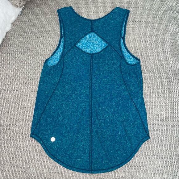 LULULEMON SWIFTLY TECH RACERBACK TEAL MOTIVATIONAL SPIRAL TANK TOP - Picture 4 of 7